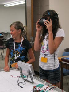 Girl campers at an Engineering Camp