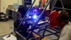 SIU mechanical engineering students welding a frame
